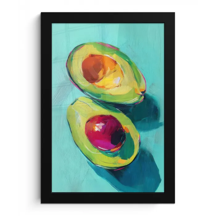 Avocado - Groen - Pit - Schaduw fotolijst zwart zonder passe partout klein -3d