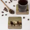 Schapen - Bruin - Wit - Grindpad onderzetter kurk middel -sfeer2