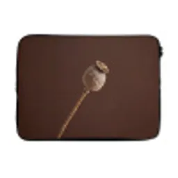Papaverbol - Droogbloem - Bruin - Minimalistisch laptophoes neopreen klein -3d