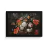 Stilleven met bloemen en een horloge - Schilderij van Abraham Mignon fotolijst zwart zonder passe partout klein -3d
