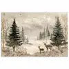 Bos - Herten - Winter - Sneeuw poster papier klein -3d