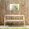 Vaas - Delftsblauw - Madeliefjes Tuinposter op houten frame 2 cm dik klein -sfeer4