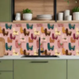 Alpaca's - Patroon - Kleurrijk keuken achterwand 2 middel 871 -sfeer3