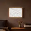Marmer - Wit - Grijsgroen Light Box met batterij (Wandlamp) middel 907 -sfeer4