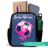 Voetbalvibes -  Verf - Roze - Blauw Rugzak - Zwart middel -inhoud_NL