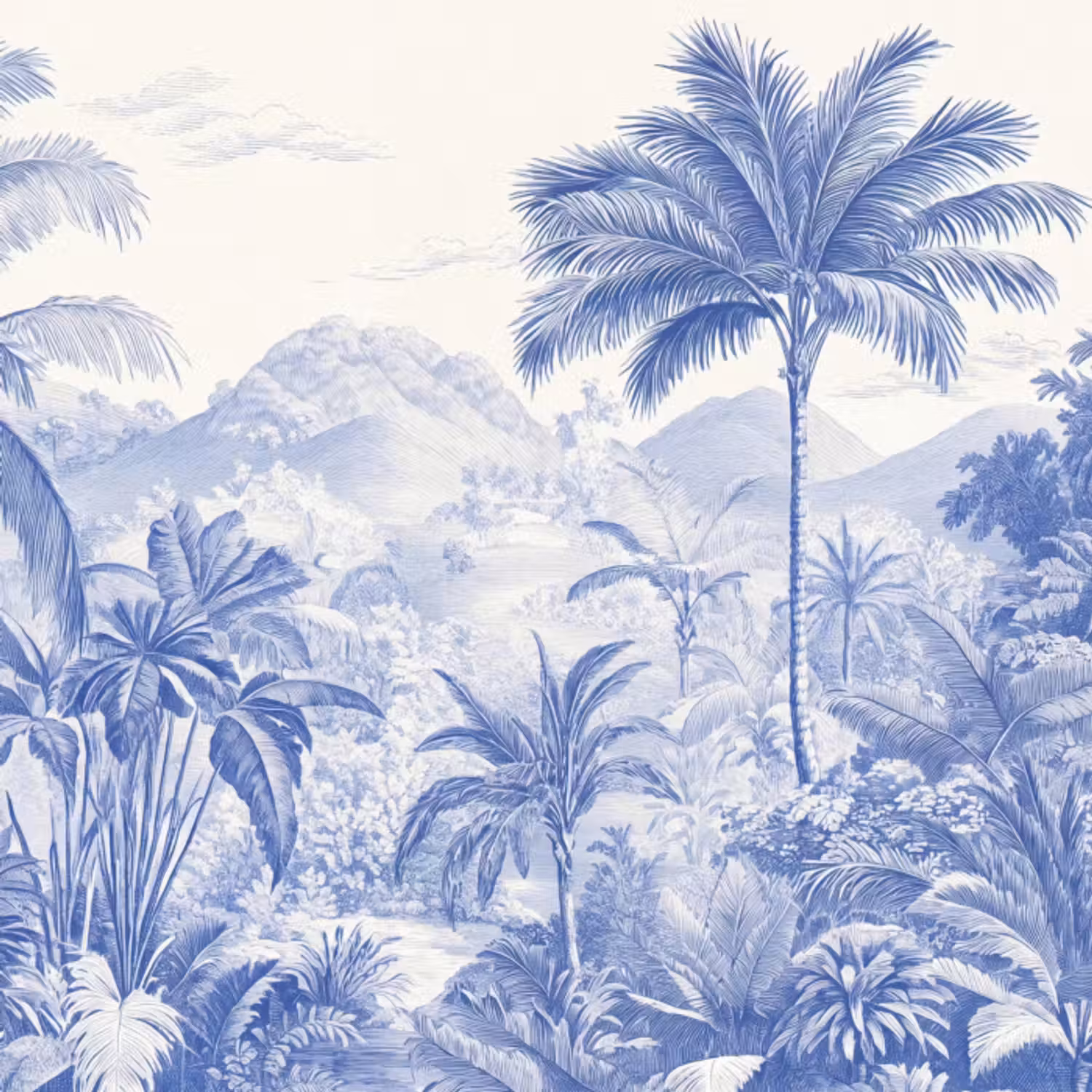 Behang - Tropisch - Jungle - Blauw