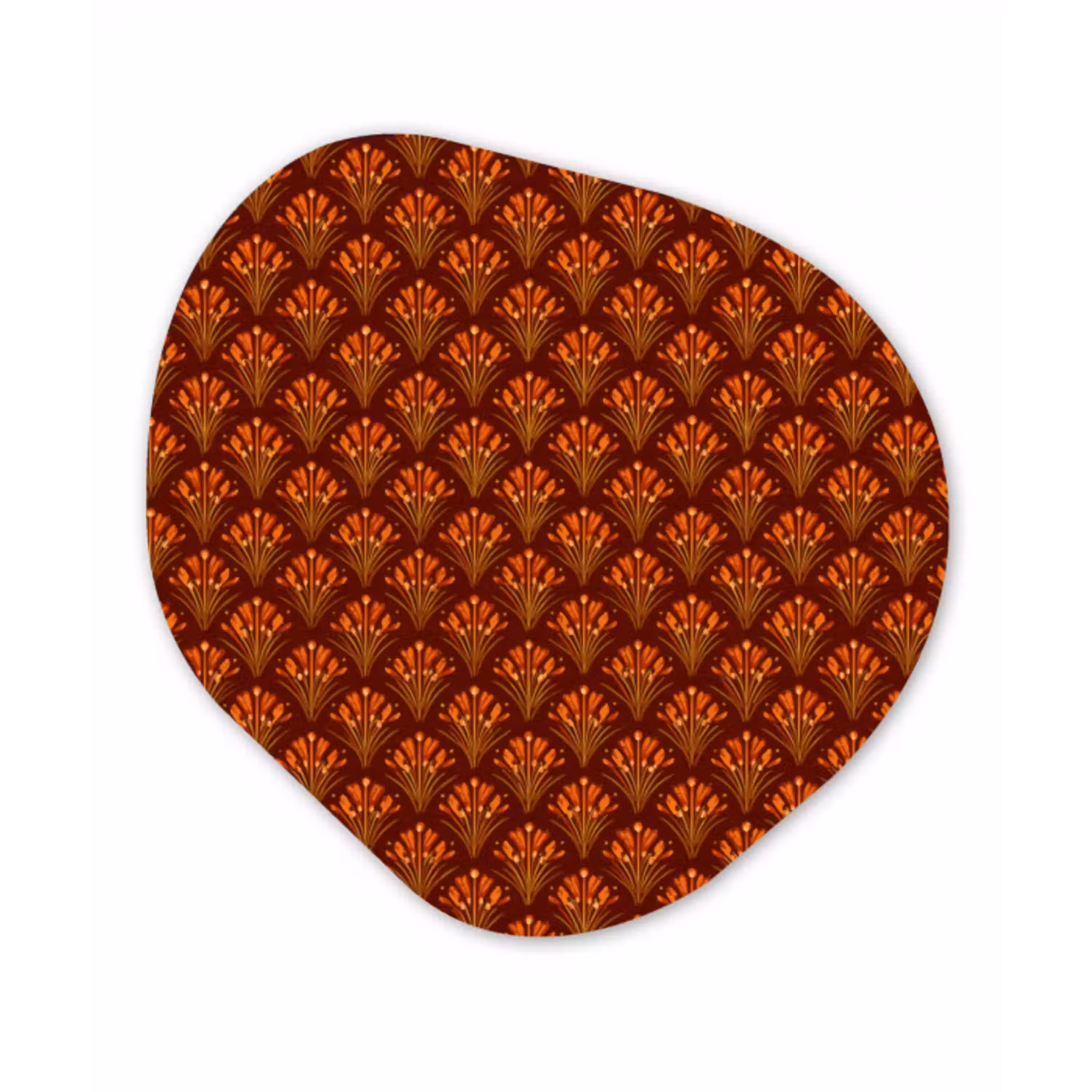 Waaiers - Art Deco - Botanisch - Roestbruin - Oranje Wandcirkel Organisch Forex 3mm klein 629 -3d