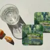 Brug - Hout - Vijver - Waterlelies onderzetter kurk middel -sfeer4