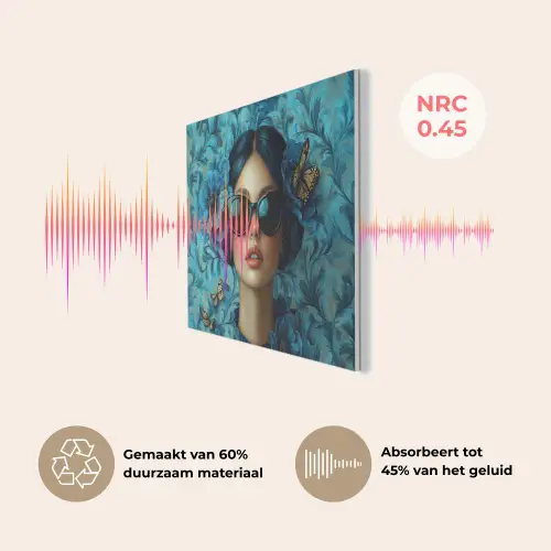 Vrouw - Bloemen - Vlinders - Blauw - Abstract PET vilt klein -USP_NL
