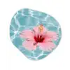 Hibiscus - Water - Roze Wandcirkel Organisch Aluminium middel -3d