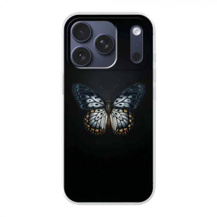 Vlinder - Monochroom - Balans Telefoonhoesje iPhone 17 Pro klein -3d