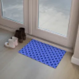 Patroon - Blauw Deurmat klein -sfeer3