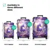 Portret van een Eenhoorn tussen Paarse Bloemen NBS - Handbagage koffer - Kinderen Unisex middel zzzzzzVergelijking_3EN