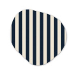 Verticale strepen - Blauw - Crème Wandcirkel Organisch Forex 3mm klein 629 -3d