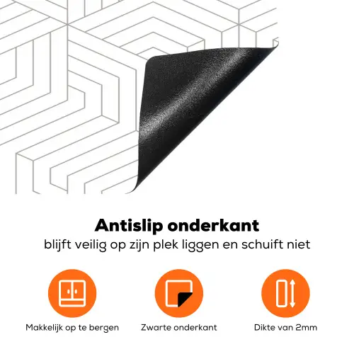 Abstract - Patronen - Design -  Lijn Inductie beschermer vinyl 3mm klein 276 -zzzzzzz-td-onderkant