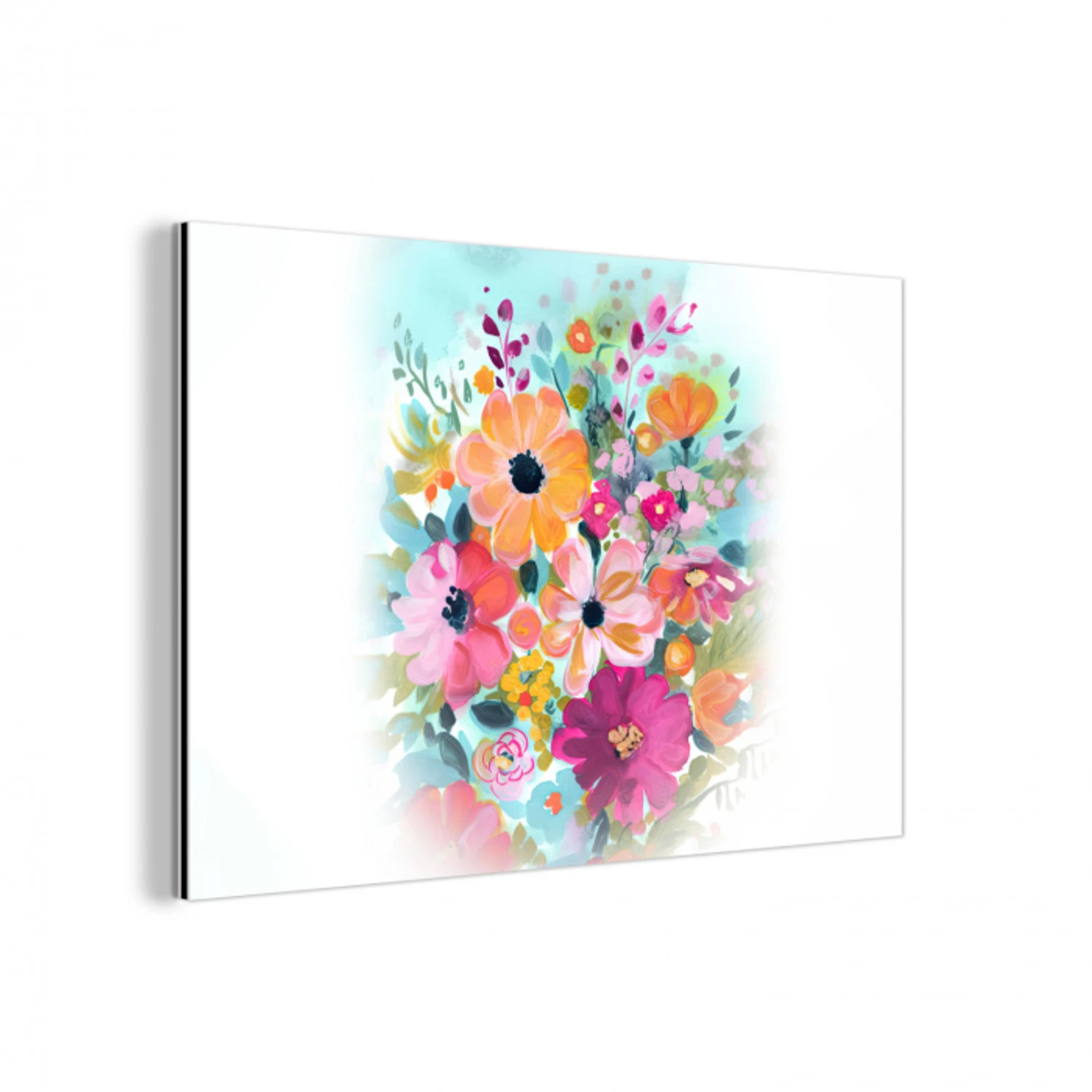 Bloemen - Kleuren - Boeket - Natuur aluminium wit klein -3d
