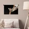 Giraffe - Dieren - Zwart - Portret - Dieren Wandkleed katoen klein -sfeer4