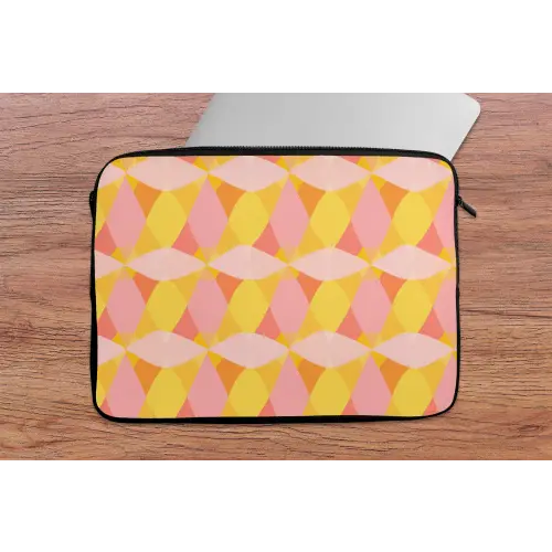 Kleurrijk - Ruitpatroon - Bladvormen laptophoes neopreen klein 279 -tafel