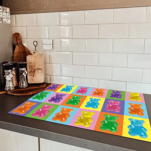 Art- Snoep - Kleurrijk Inductie beschermer vinyl 3mm klein -sfeer3