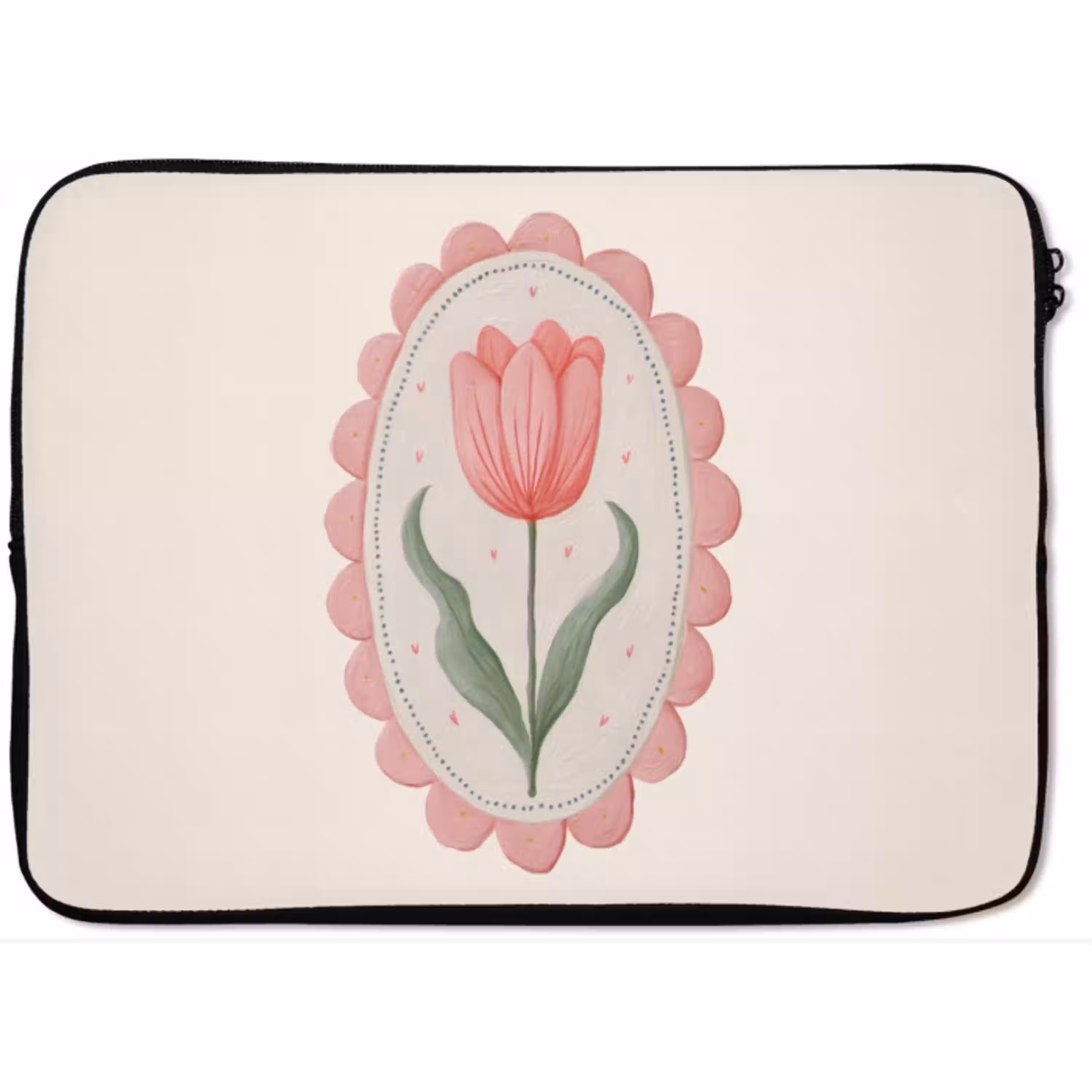 Tulp - Lijst - Ovaal - Illustratie laptophoes neopreen klein -zkaufland3dotto