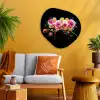 Orchidee - Graffiti - Kleurrijk - Bloemen - Abstract Wandcirkel Organisch Aluminium middel -sfeer4