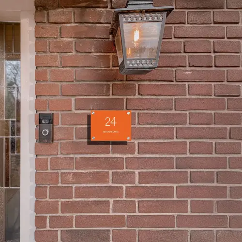 Oranje - Klassiek Naambord Rechthoek middel -sfeer7-rechthoek-S