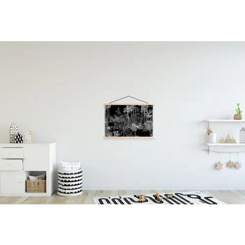Palm - Jungle - Tropical textielposter latten blank klein -kinderkamer
