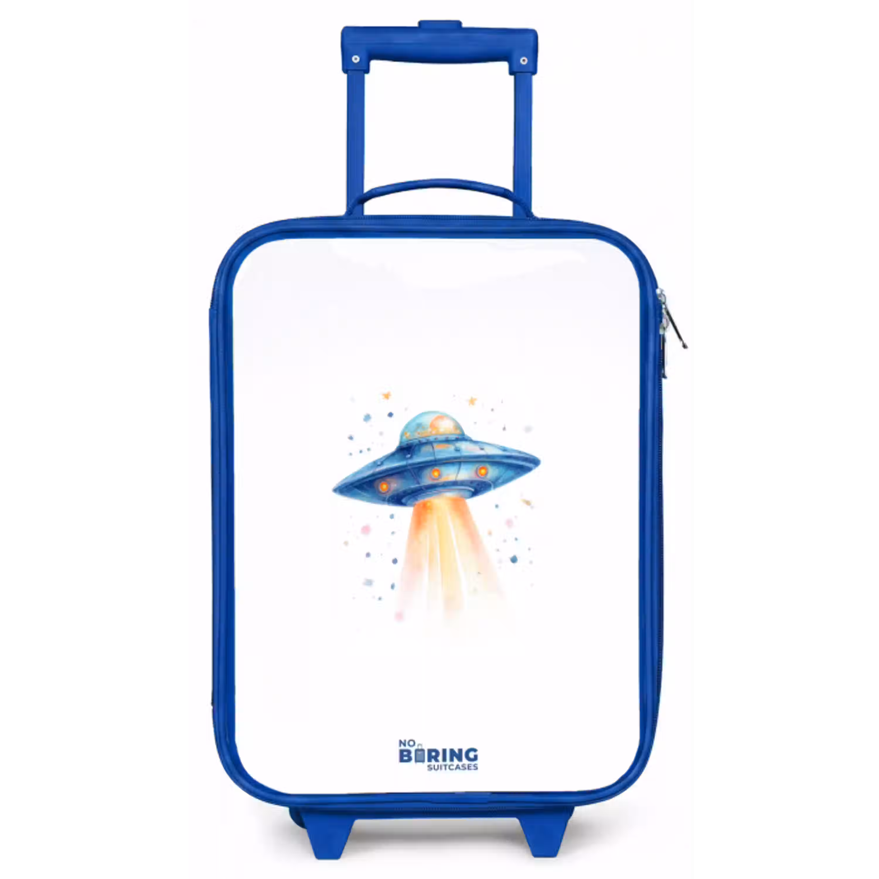 Blauw ruimteschip met lichtstraal Kinderkoffer - Blauw klein -zz3dotto
