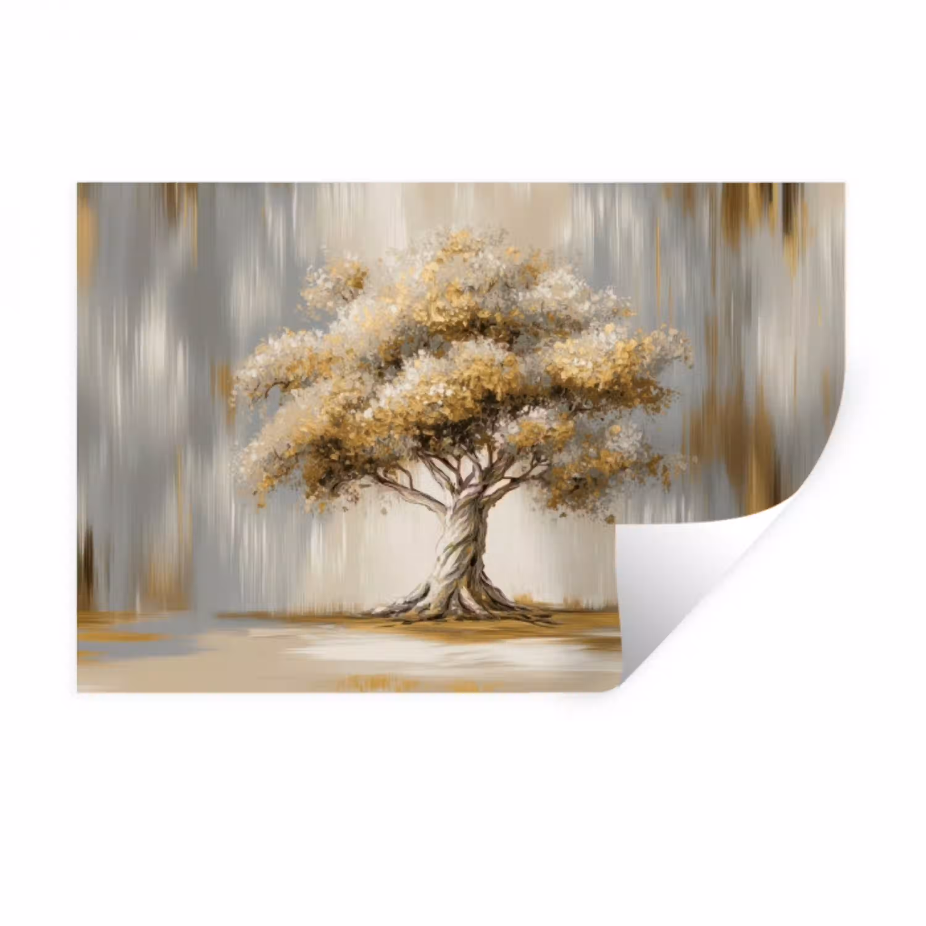 Boom - Bladeren - Abstract - Wit Muursticker klein -3d