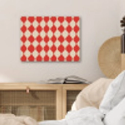 Golvend patroon - Retro - Rood - Beige PET vilt klein 837 -sfeer3