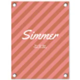 Simmer - Hartjes - Strepen - Roze tuinposter los doek klein -3d