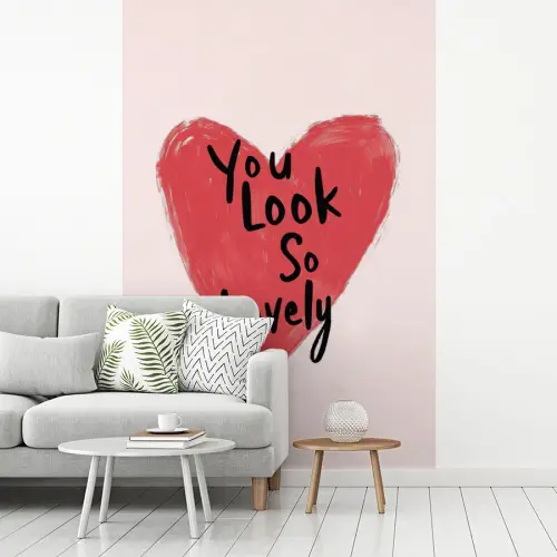 Hart - Rood - Valentijn fotobehang vinyl groot -woonkamer