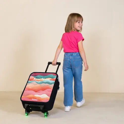 Abstracte golven Kinderkoffer - Zwart klein -sfeer1