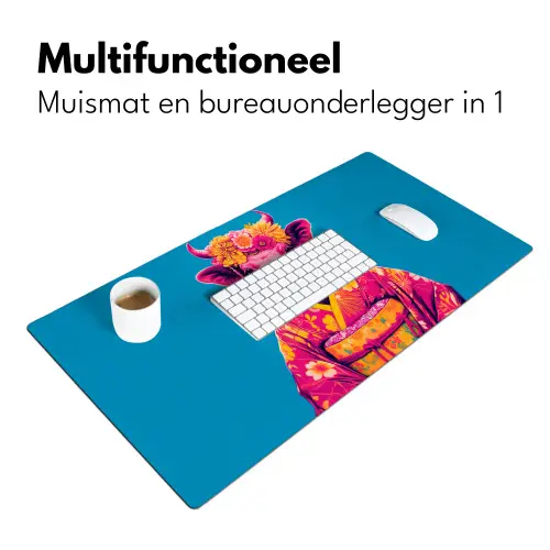 Koe - Bloemenkrans - Oorhangers - Kimono Muismat XXL klein -sfeer4