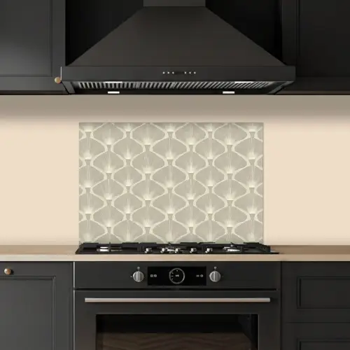Paneel - Ginkgo - Zand keuken achterwand spatscherm klein 900 -sfeer1
