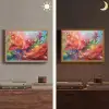 Olieverf - Kunst - Abstract - Kleurrijk Light Box met batterij (Wandlamp) middel -sfeer3