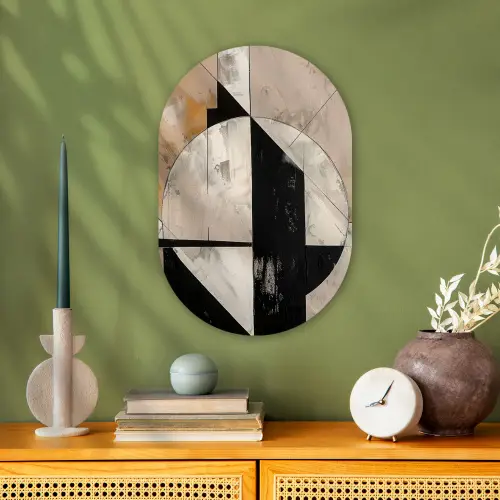 Abstract - Modern - Geometrisch - Pastel Wandcirkel Ovaal Forex klein -sfeer2
