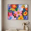 Kleurrijk - Bloemen - Abstract - Stippen Textielframe zwart klein -sfeer2