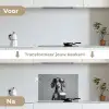 Teckel - Bier - Glas - Bril keuken achterwand spatscherm klein -voor_na_NL