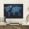 Wereldkaart - Waterstructuur - Blauw PET vilt klein -sfeer1