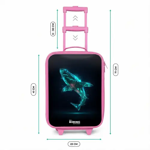 Digitale haaienkracht Kinderkoffer - Roze klein -productfoto_formaten