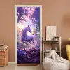 Eenhoorn - Paars - Sprookje - Fantasy dier deurposter klein -sfeer1