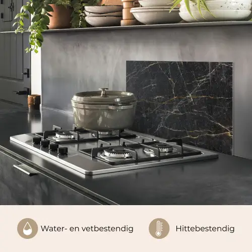 Marmer - Zwart - Goud - Grijs - Marmerstructuur keuken achterwand spatscherm klein -usp_NL