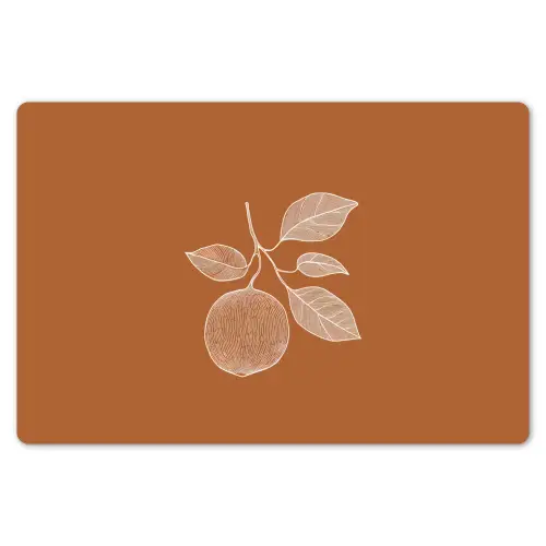 Sinaasappel - Getekend - Bladeren - Bruin Placemat vinyl groot -zzsfeer1_Kitchenyeah-website