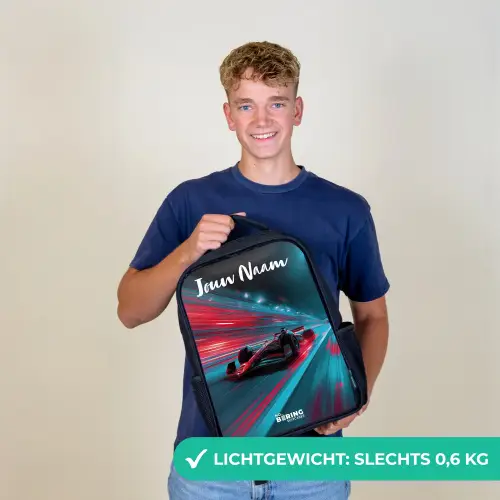 Formule 1 - Raceauto - Rood - Neonverlichting Rugzak - Zwart middel -sfeer7_NL