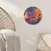 Abstract - Graffiti - Kleurrijk - Verfspatten Akoestische PET Vilt - Rond klein -sfeer4
