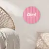Gestreept - Roze - Chéri Wandcirkel kunststof plaat 5mm dik klein -sfeer5