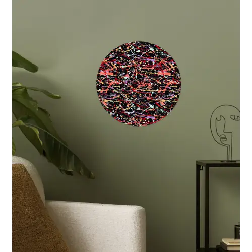 Spat - Abstract - Waterverf - Zacht Wandcirkel behangsticker klein 186 -sfeer2