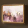Paars - Abstract - Verf - Goud Light Box met batterij (Wandlamp) middel -z3d_website