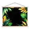 Bladeren - Groen - Geel - Verf - Jungle textielposter latten blank klein -3d